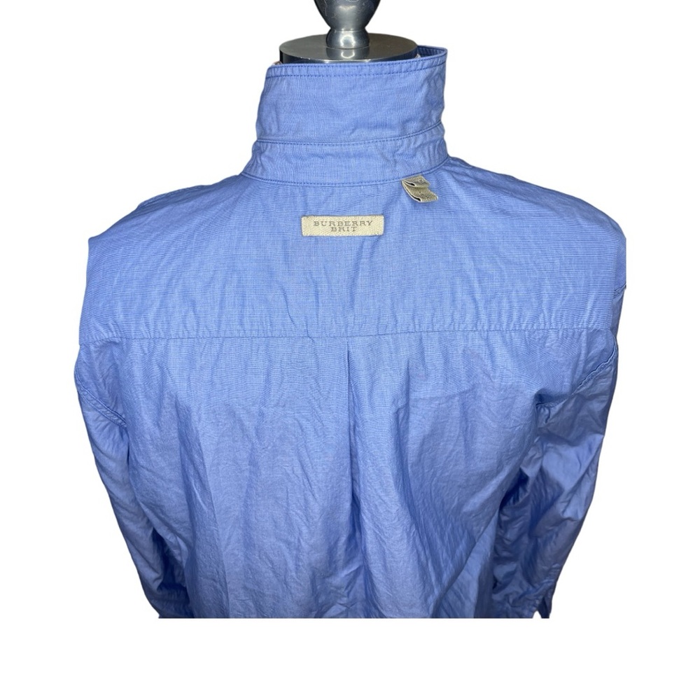 BURBERRY Men's Blue Linen Long Sleeve Button Down Shirt US S - Picture 7 of 11